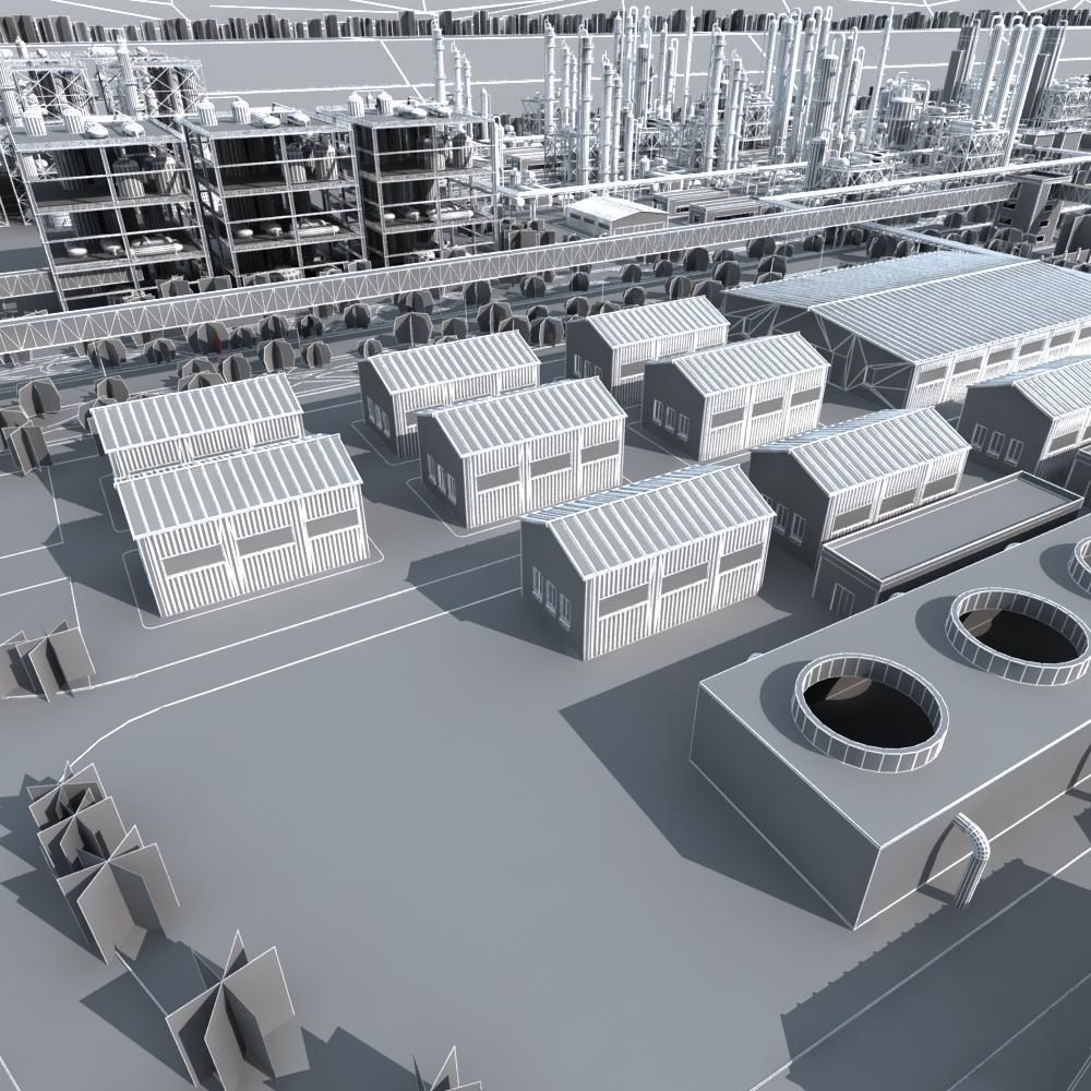 Chemical Factory Scene 3D model_26