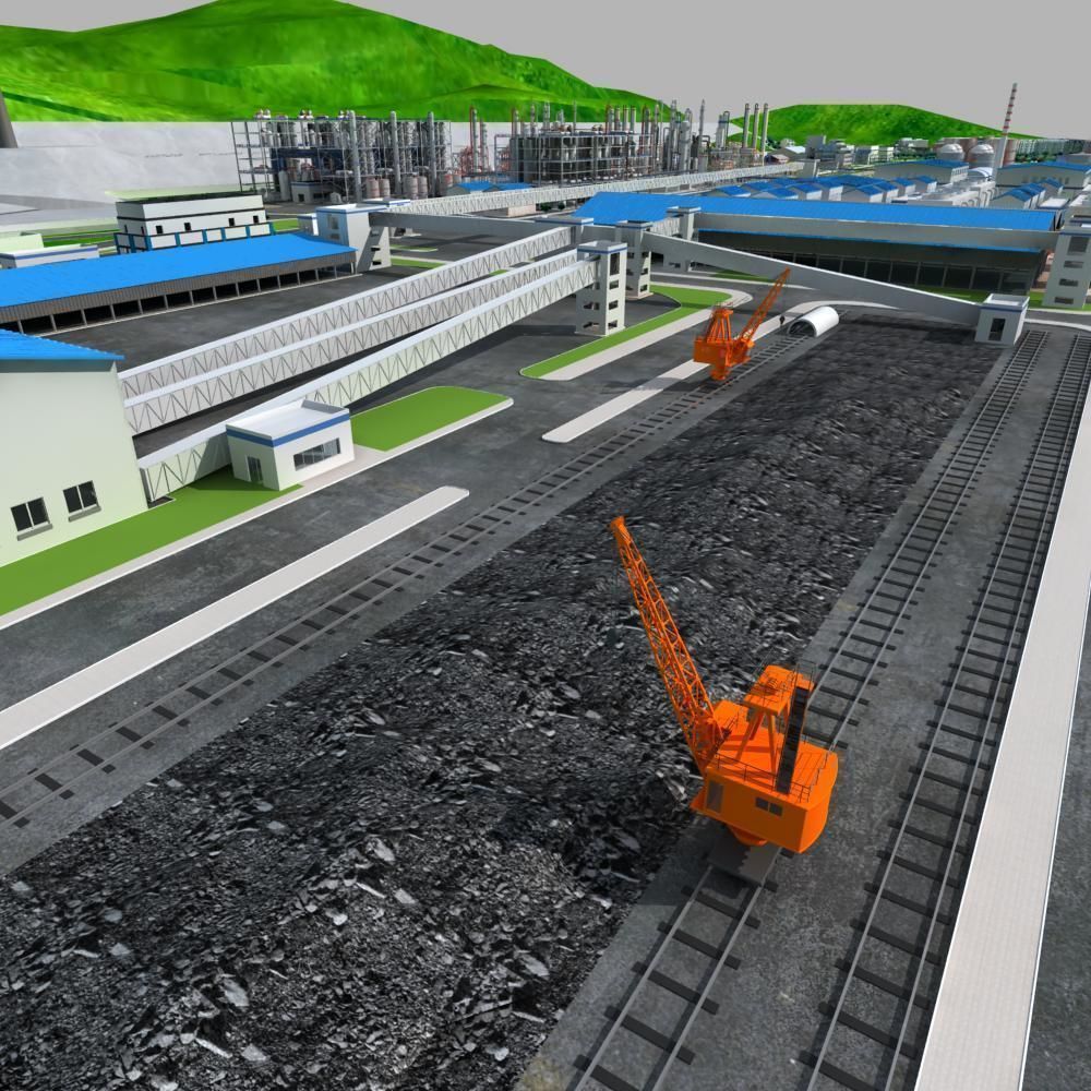 Chemical Factory Scene 3D model_9