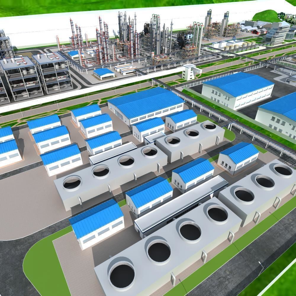 Chemical Factory Scene 3D model_2