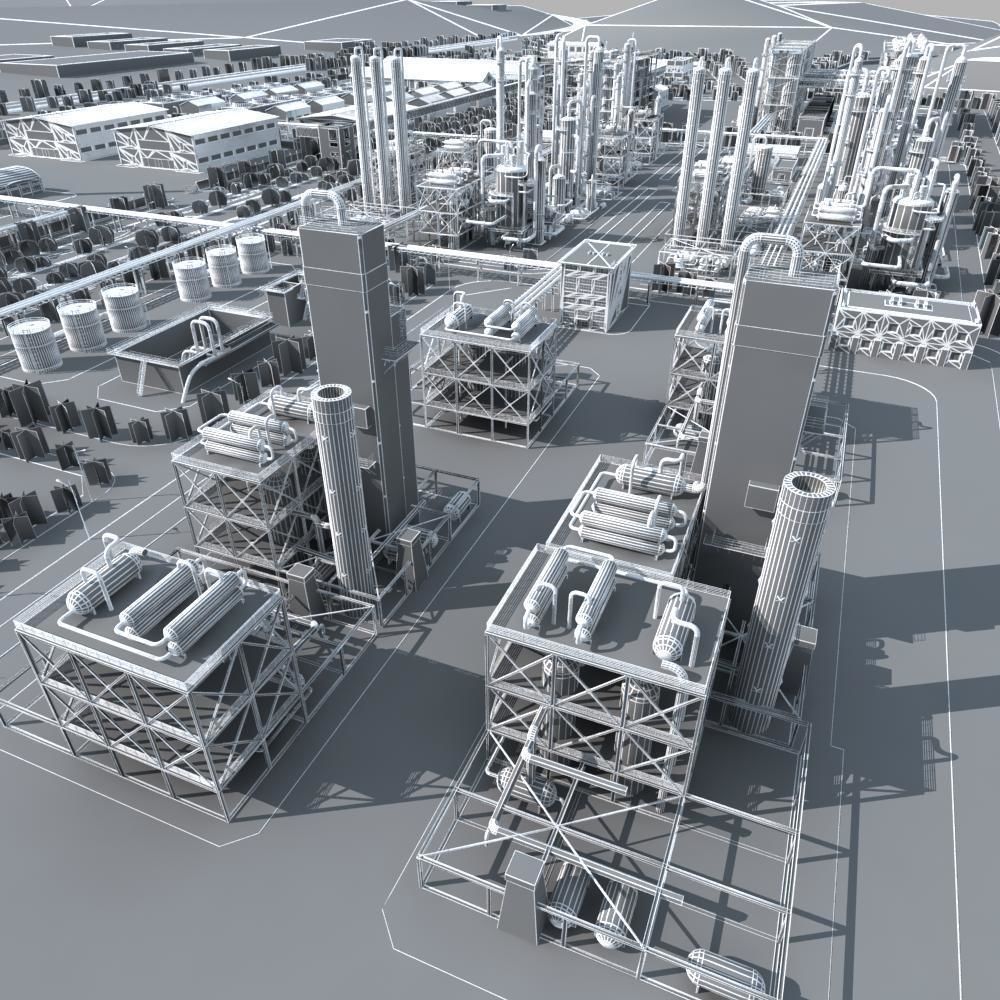Chemical Factory Scene 3D model_24
