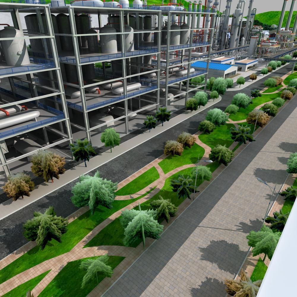 Chemical Factory Scene 3D model_12