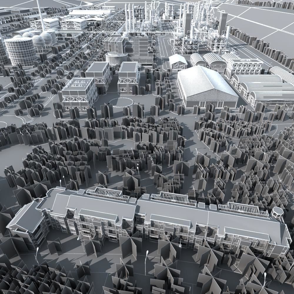 Chemical Factory Scene 3D model_29