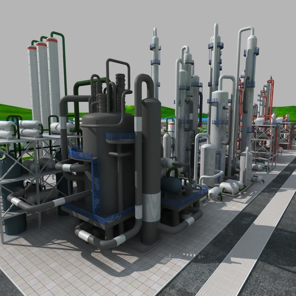 Chemical Factory Scene 3D model_18