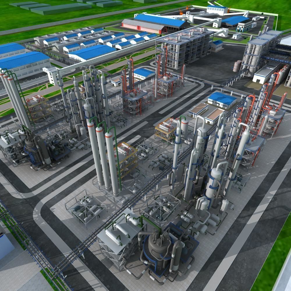 Chemical Factory Scene 3D model_1