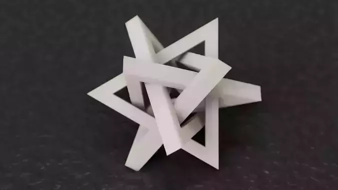 Orderly Tangle 02 - Four Hollow Triangles 3D print model