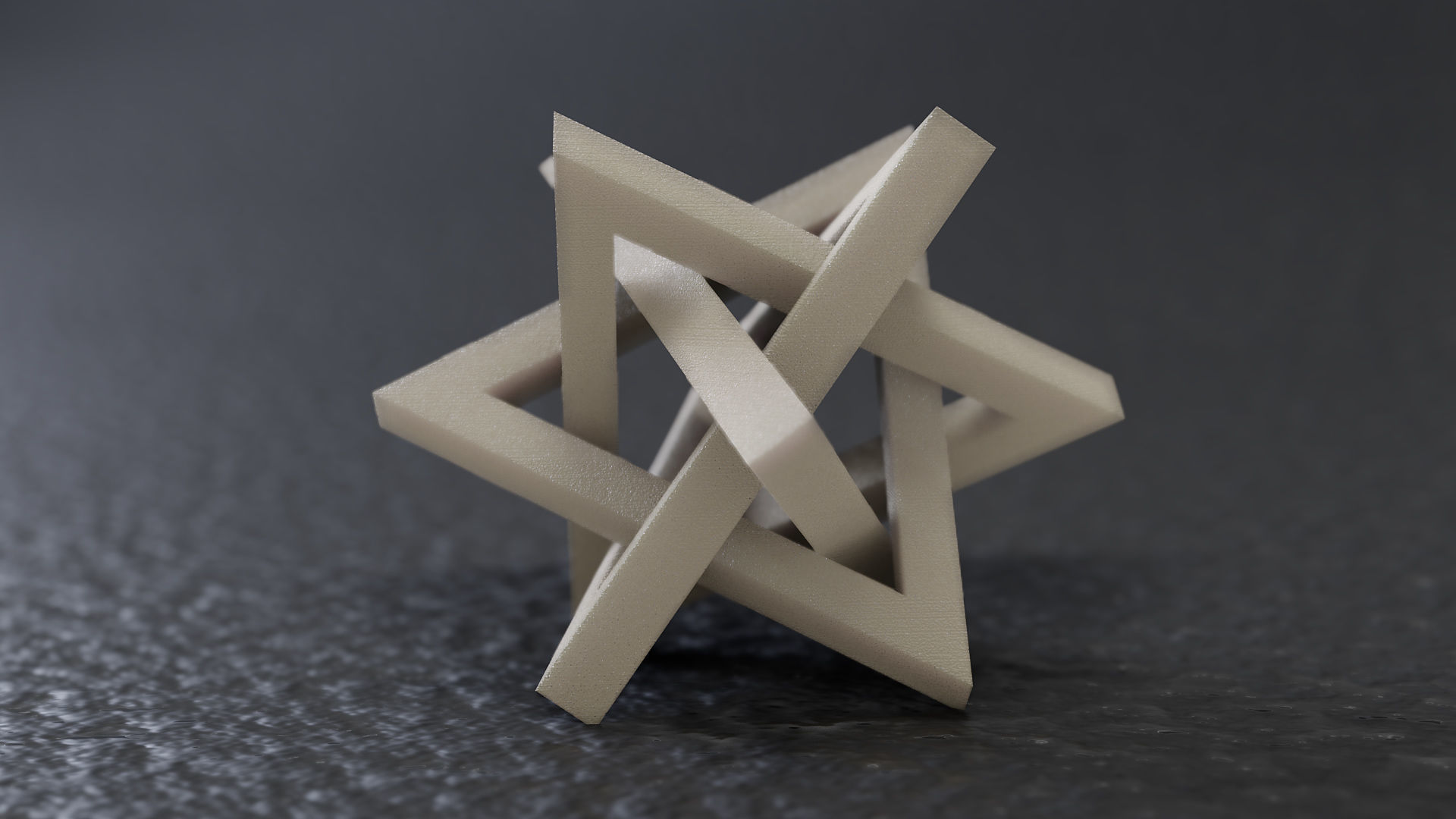Orderly Tangle 02 - Four Hollow Triangles 3D print model_2