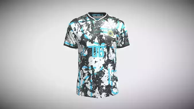 Soccer Printed jersey Player-06 In Low Poly Low-poly 3D model