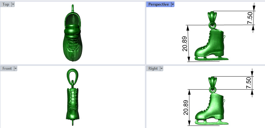 ice Skates pendant  3D print model_35