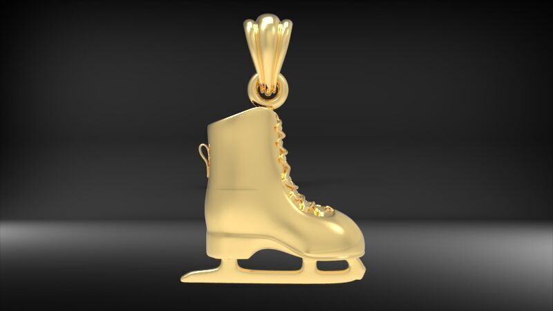 ice Skates pendant  3D print model_12