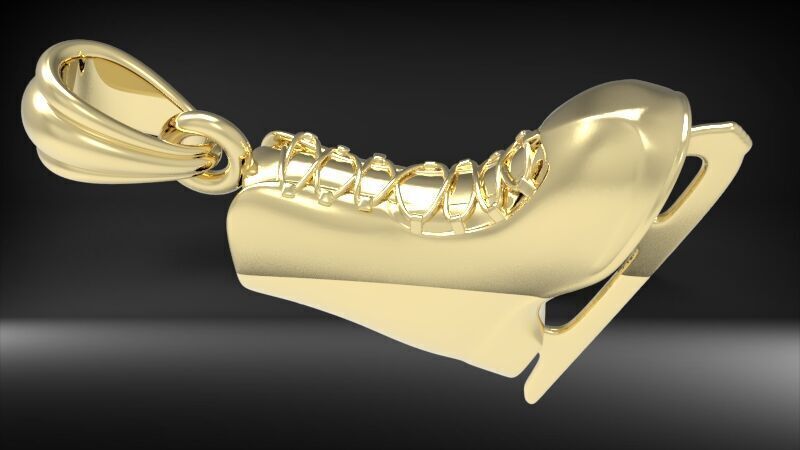 ice Skates pendant  3D print model_3