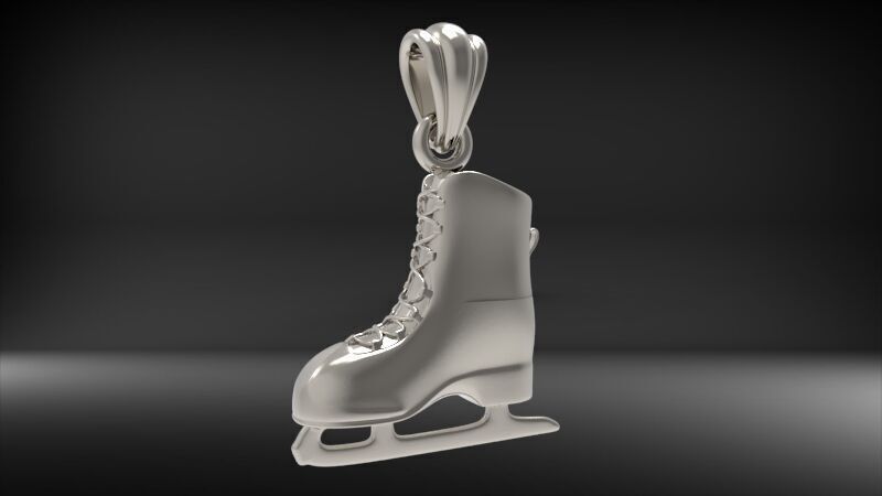 ice Skates pendant  3D print model_39