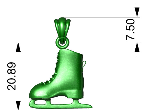 ice Skates pendant  3D print model_34