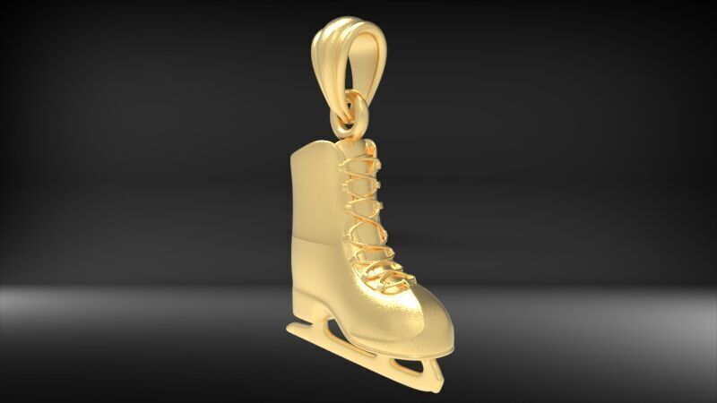 ice Skates pendant  3D print model_9