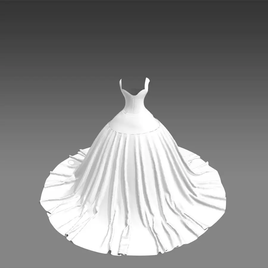 corset dress ball gown Low-poly 3D model