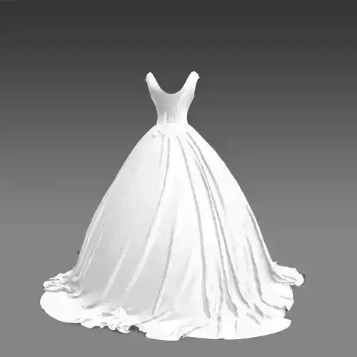 dior cup dress ball gown Low-poly 3D model