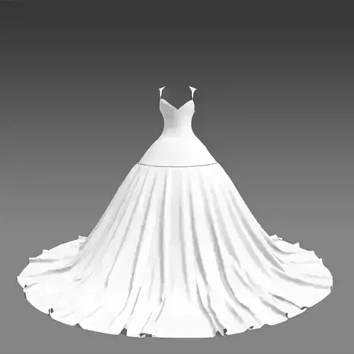 dress ball gown white and strap heart neckline