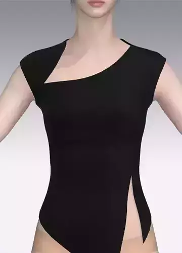 blouse asymetric detail black 