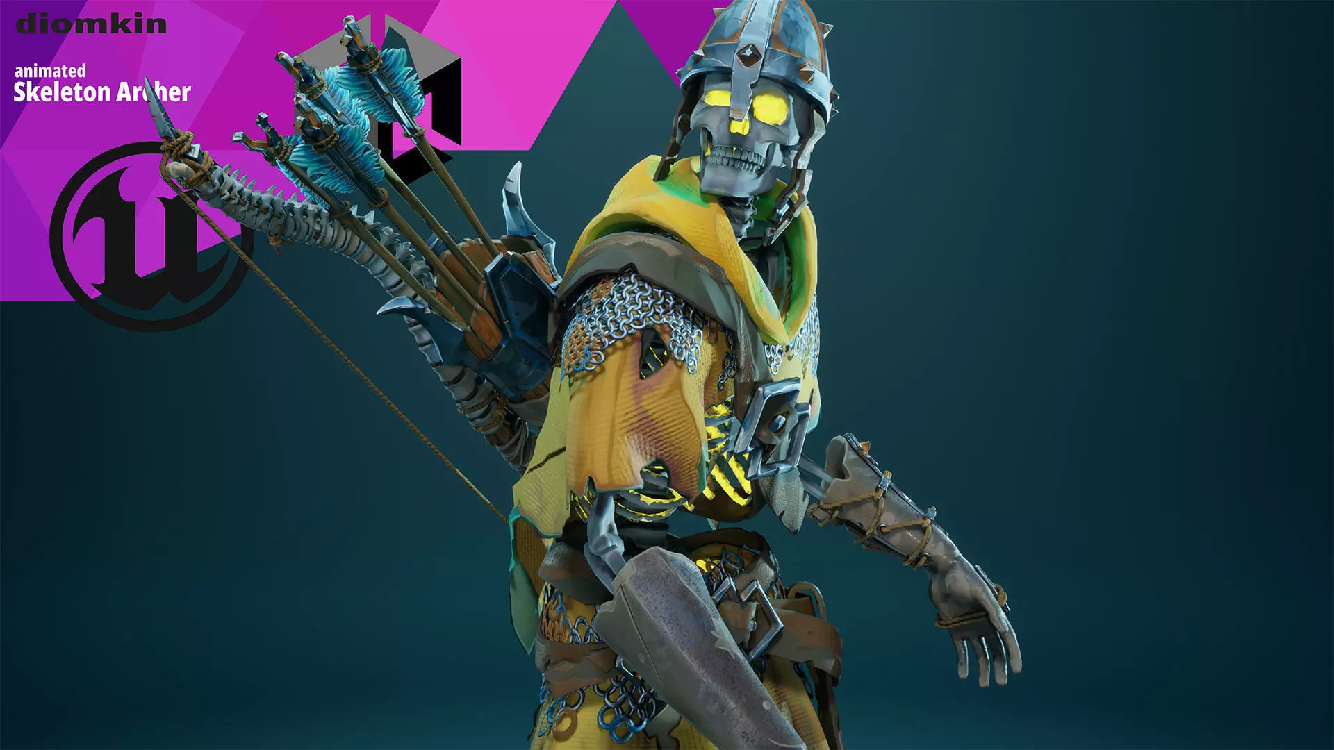 Skeleton Archer STY01 Low-poly 3D model_0