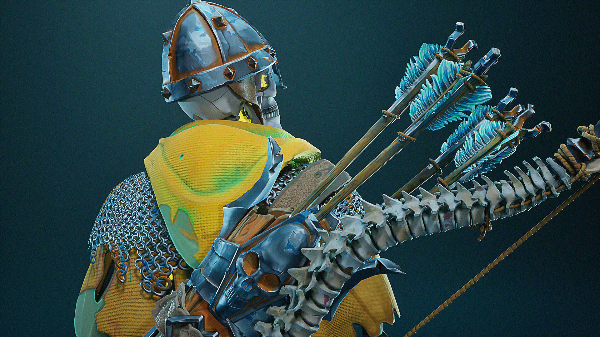 Skeleton Archer STY01 Low-poly 3D model_3