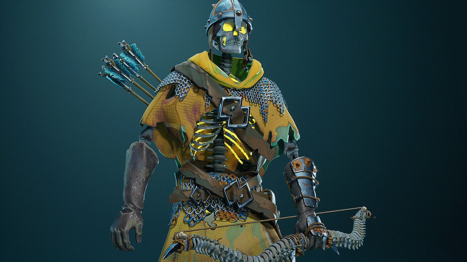 Skeleton Archer STY01 Low-poly 3D model_2