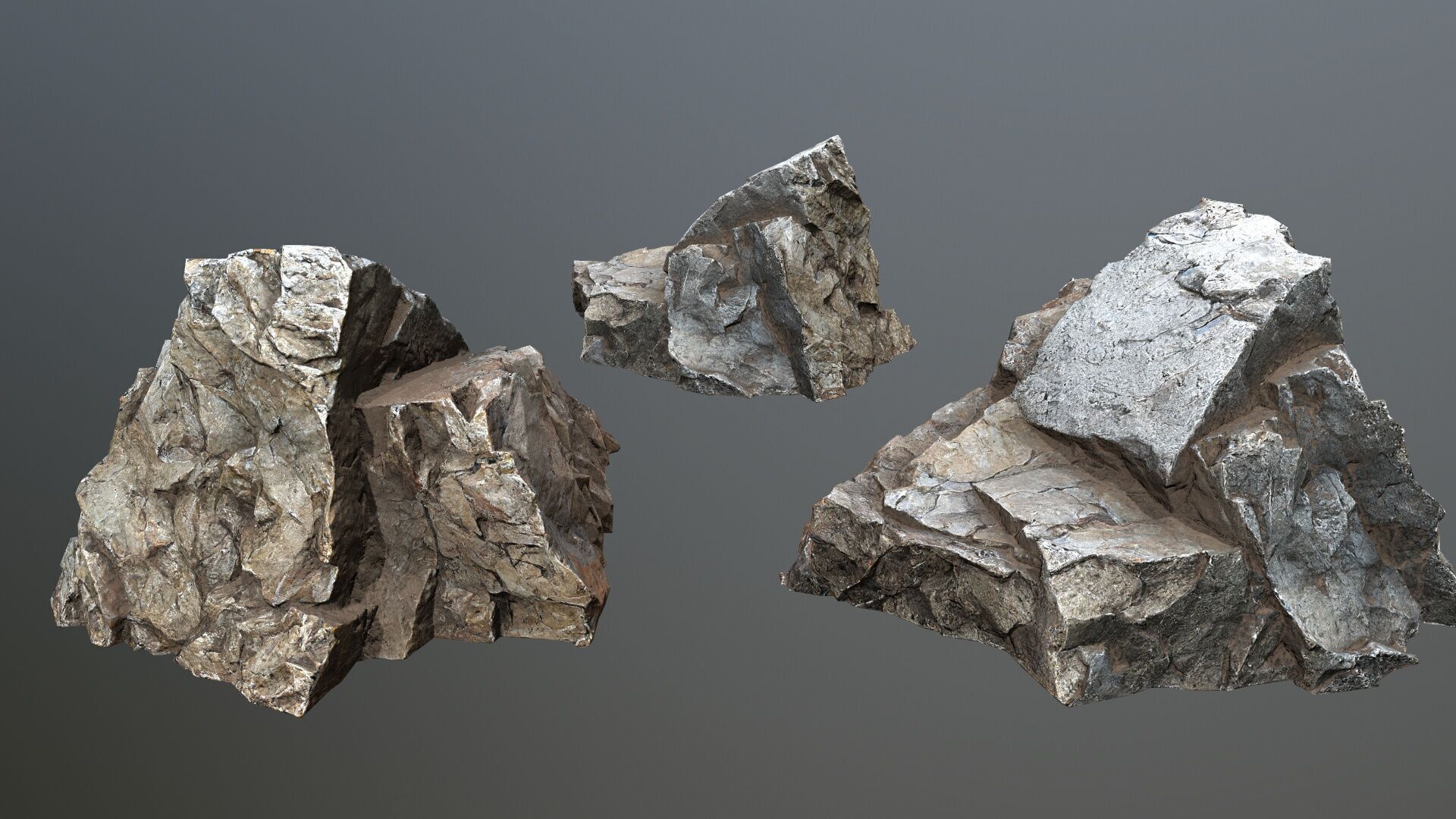 cliff rocks Low-poly 3D model_3