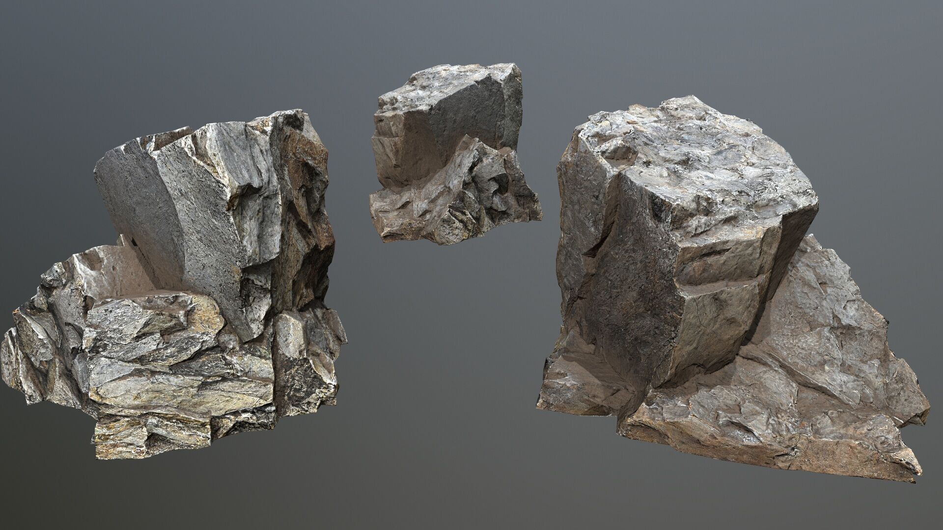 cliff rocks Low-poly 3D model_5