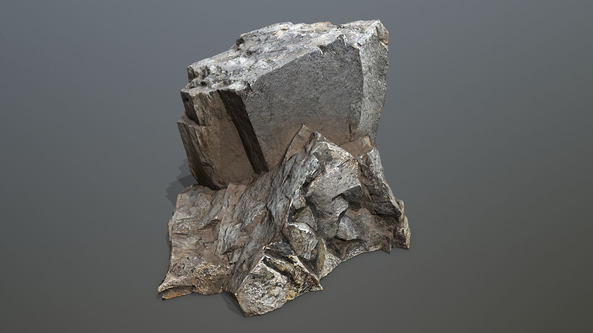 cliff rocks Low-poly 3D model_8