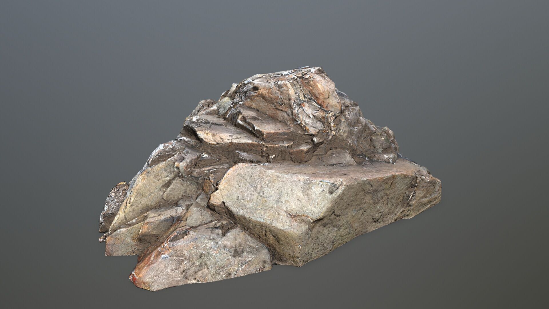 cliff rocks Low-poly 3D model_9