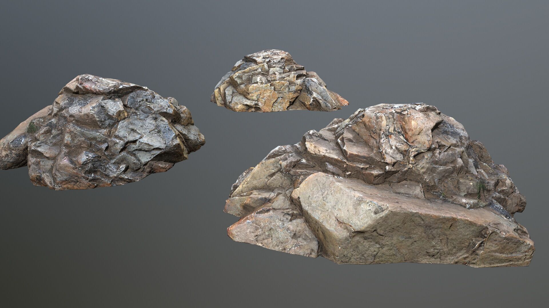 cliff rocks Low-poly 3D model_6