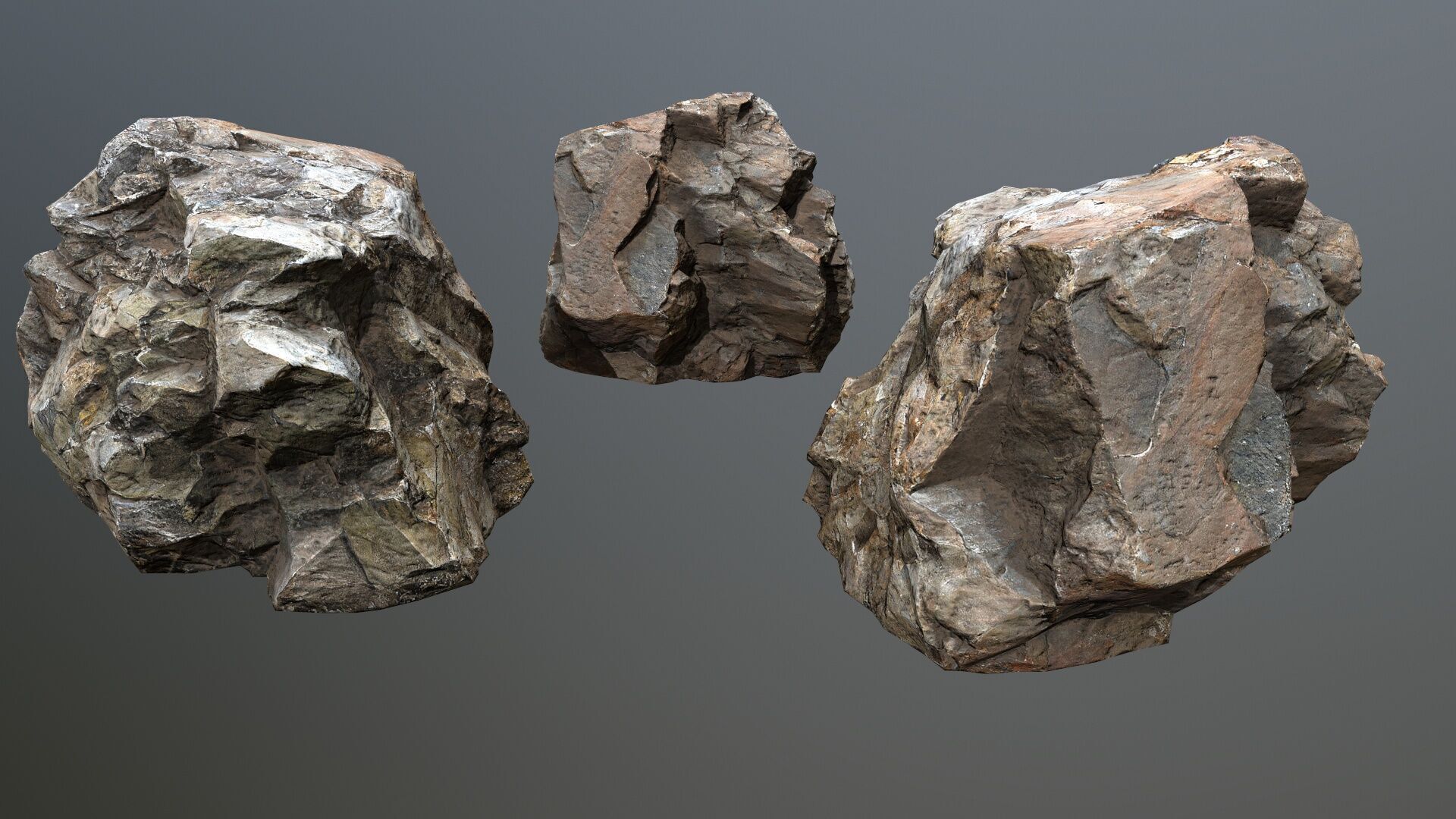 cliff rocks Low-poly 3D model_7