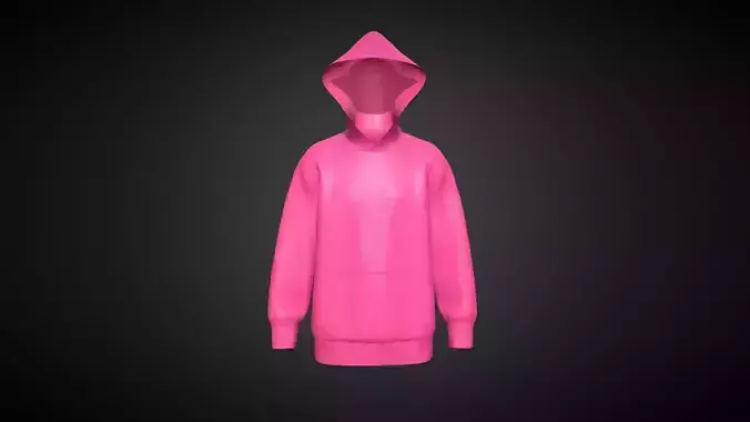 Mens Hoodie-Pink In Low Poly