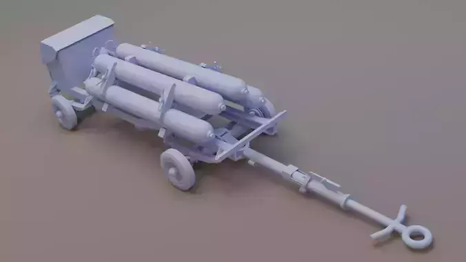RAF Cold war Aircraft Nitrogen Trolley 3D print model