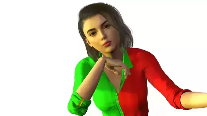 Realistic 3D Female Character  High-Quality Rigged Model 