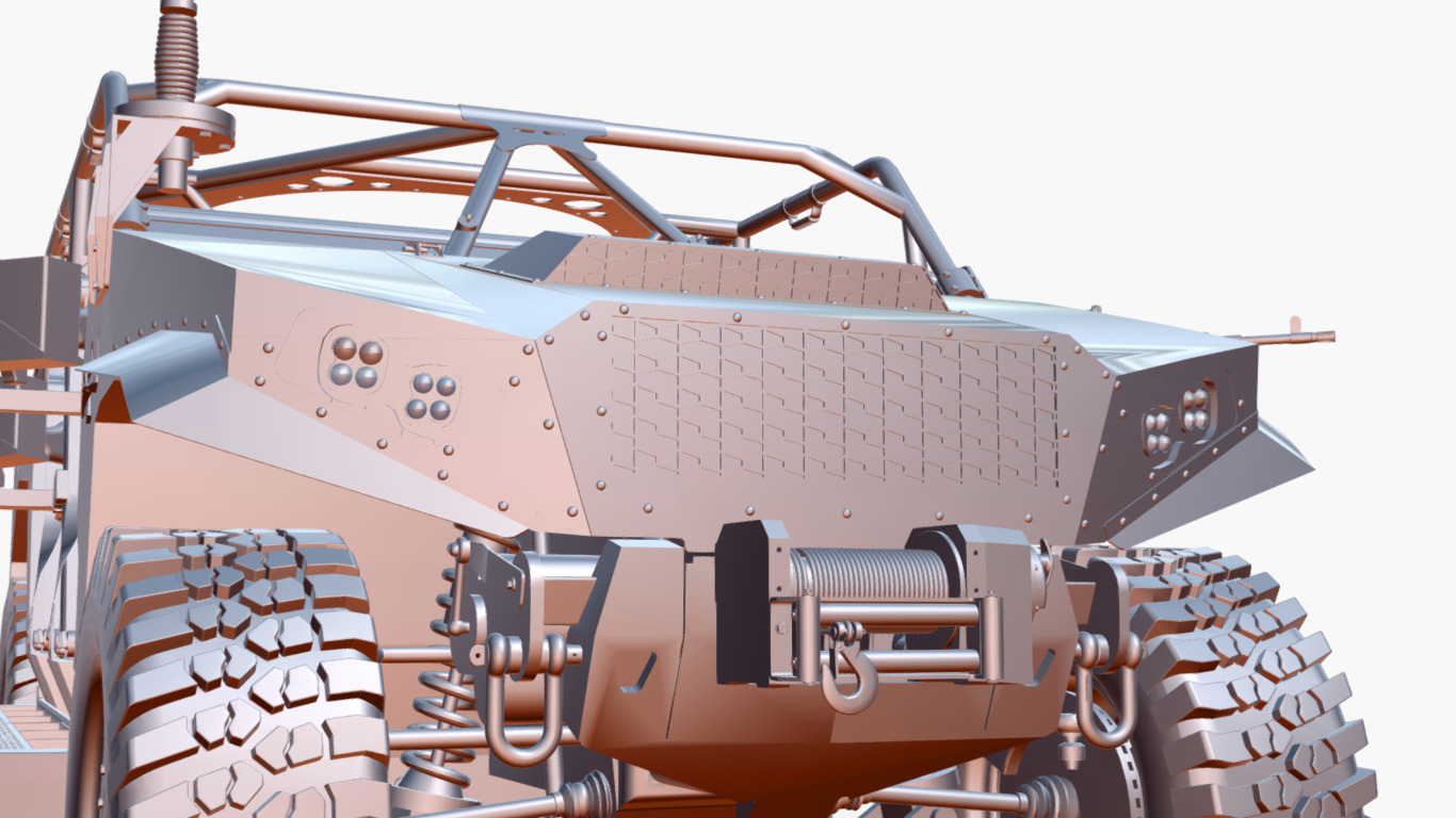 Polaris DAGOR 4X4 Low-poly 3D model_14