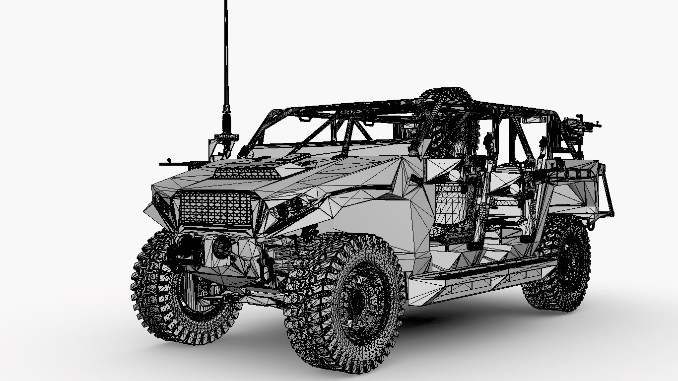 Polaris DAGOR 4X4 Low-poly 3D model_16