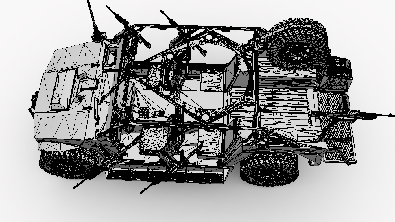 Polaris DAGOR 4X4 Low-poly 3D model_17