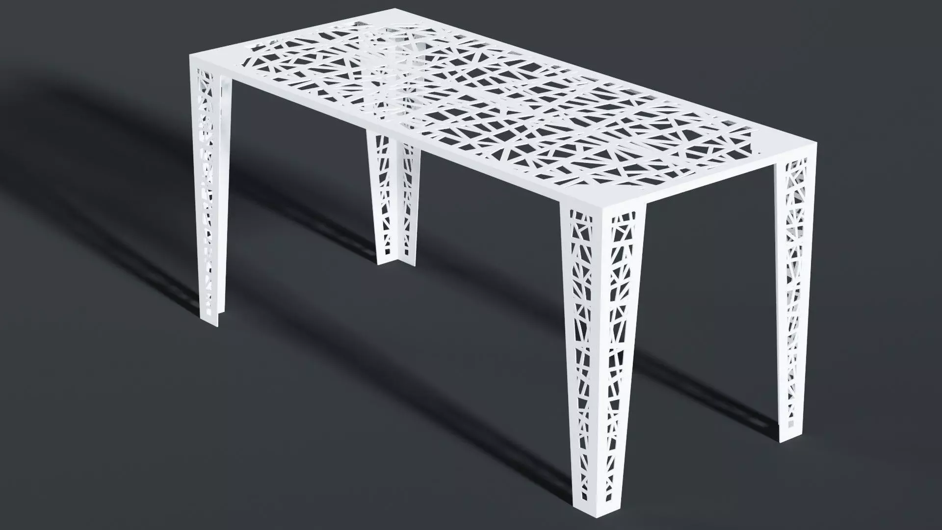 Garden table lasercut birdsnest Free 3D model_0