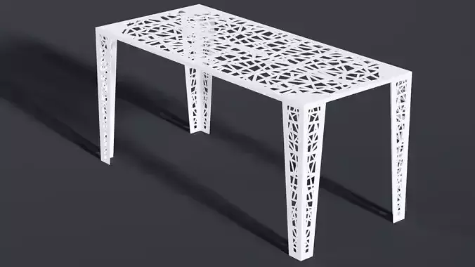 Garden table lasercut birdsnest Free 3D model