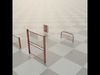 Industrial Fence and Railing - Red 3D model_2