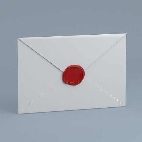 Envelope With Red Seal 3D model