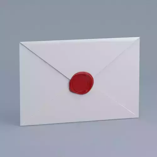 Envelope With Red Seal 3D model