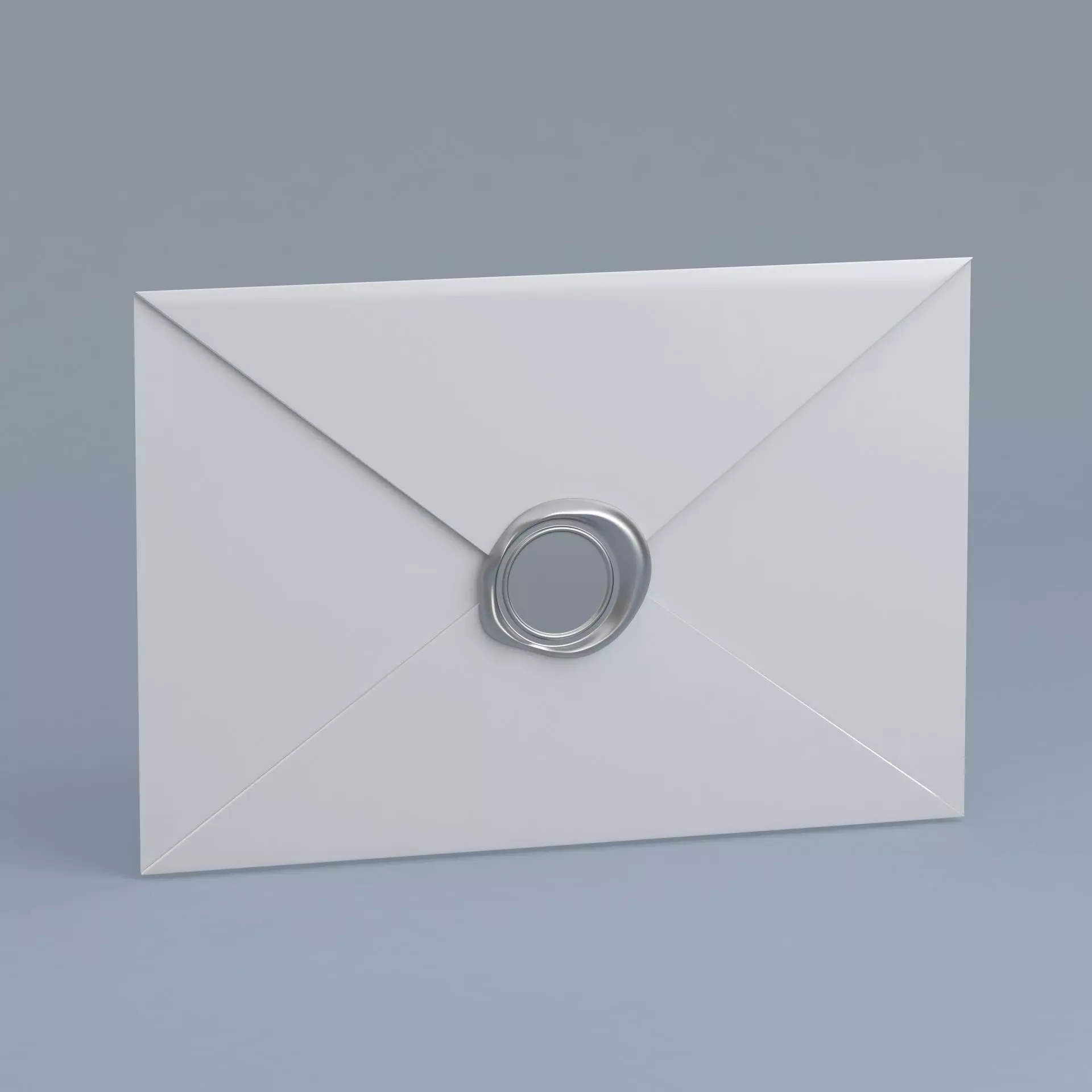 Envelope With Silver Seal 3D model_0