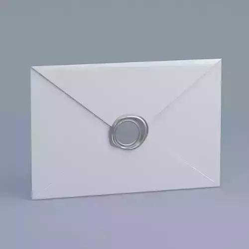Envelope With Silver  Seal 3D model