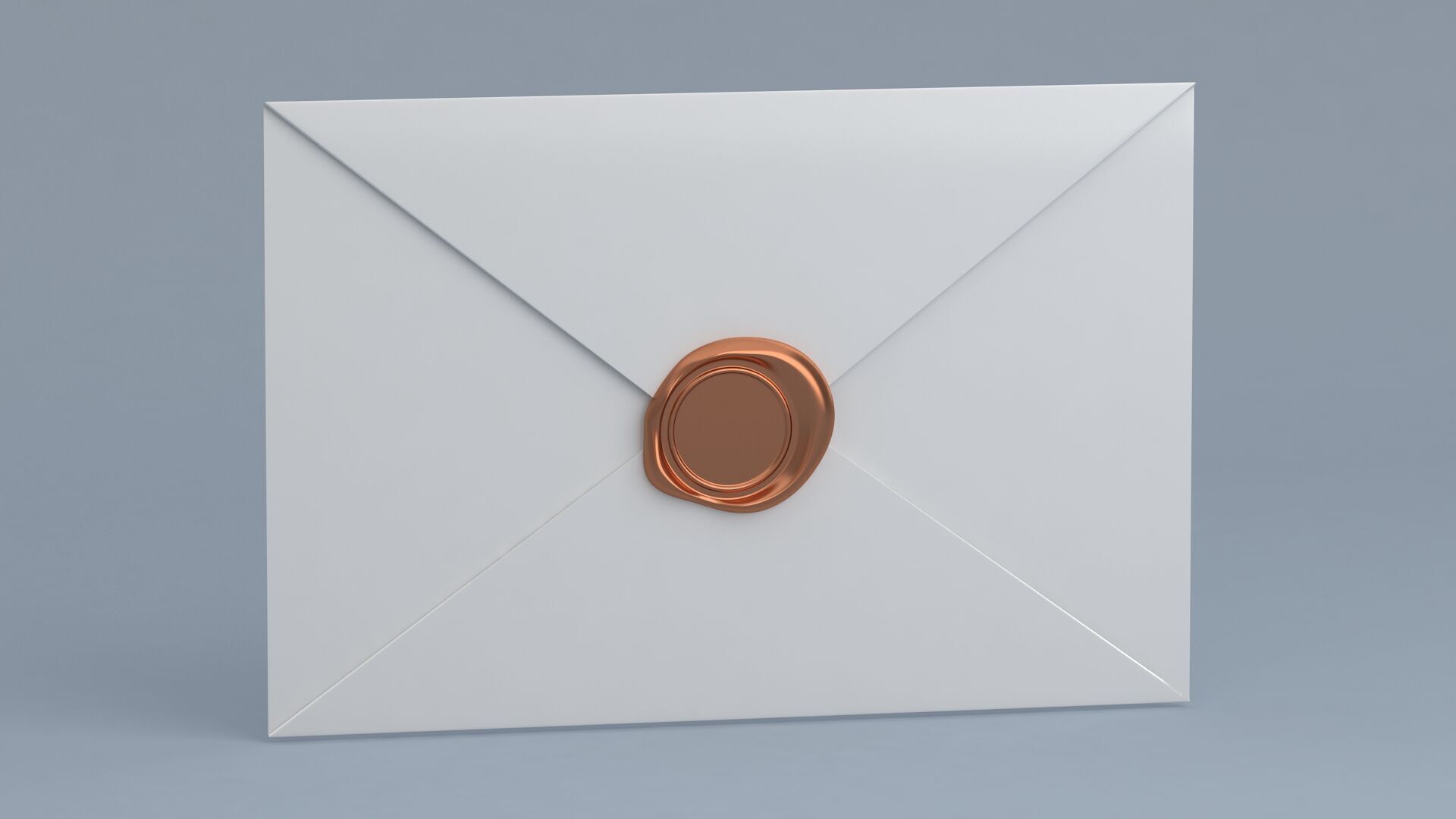 Envelope With Copper Seal 3D model_1