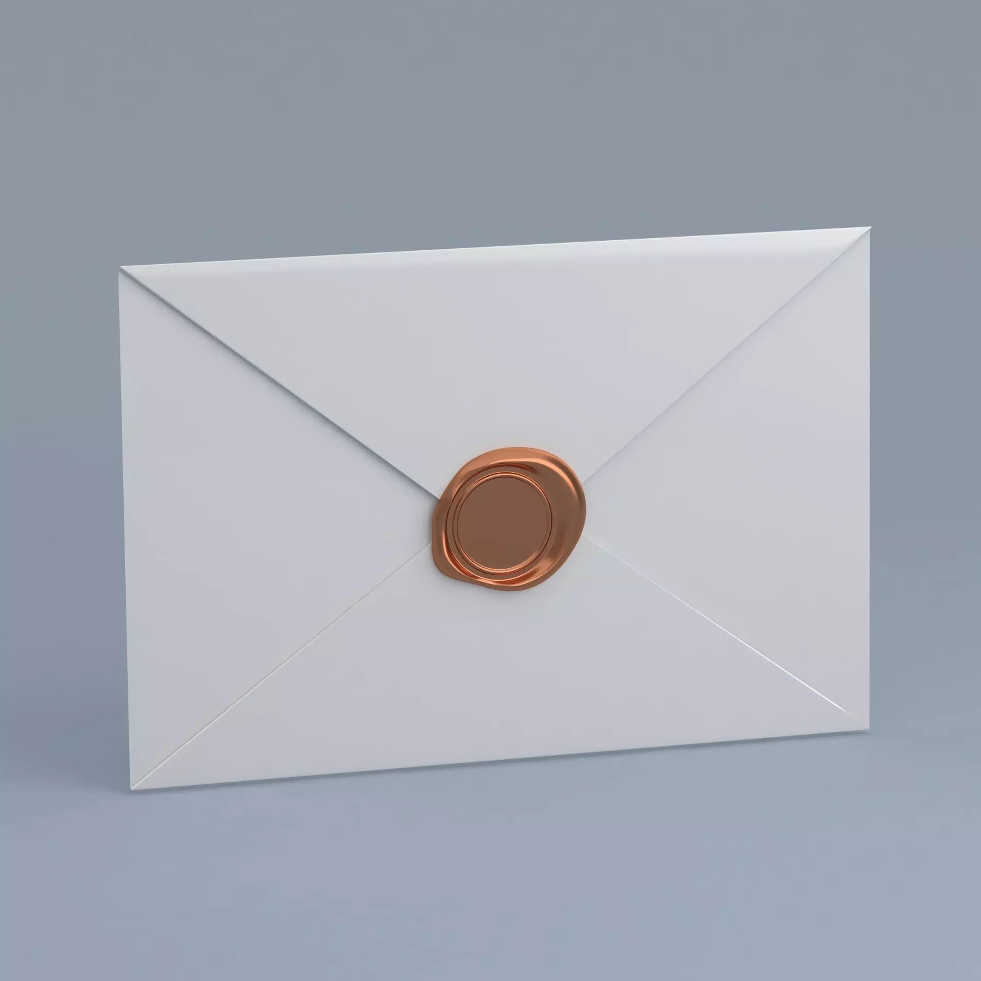 Envelope With Copper Seal 3D model_0