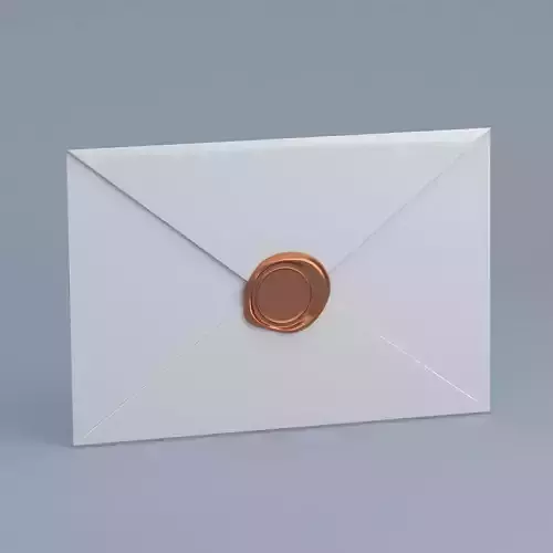 Envelope With Copper Seal 3D model