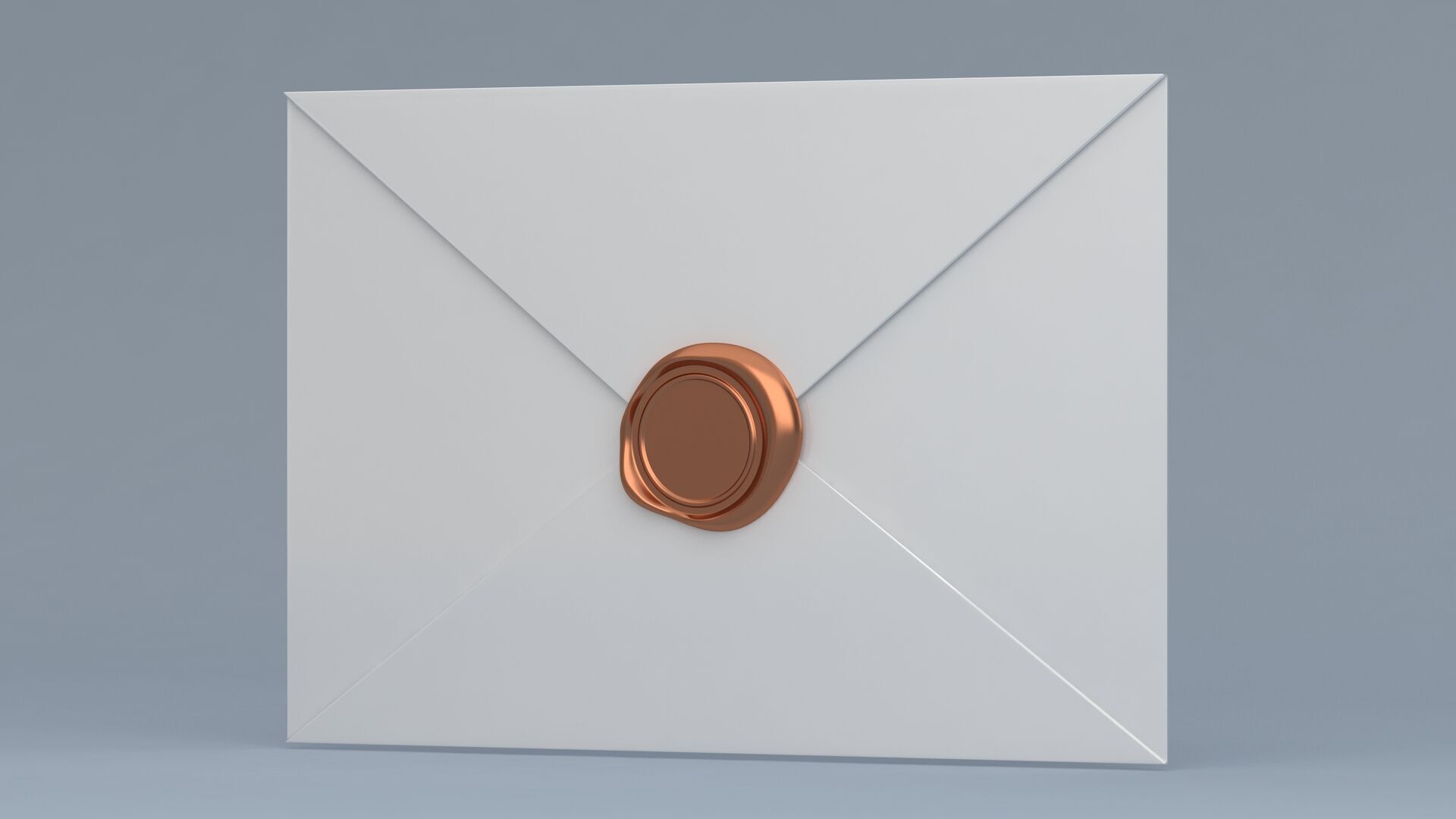 Envelope With Copper Seal 3D model_2