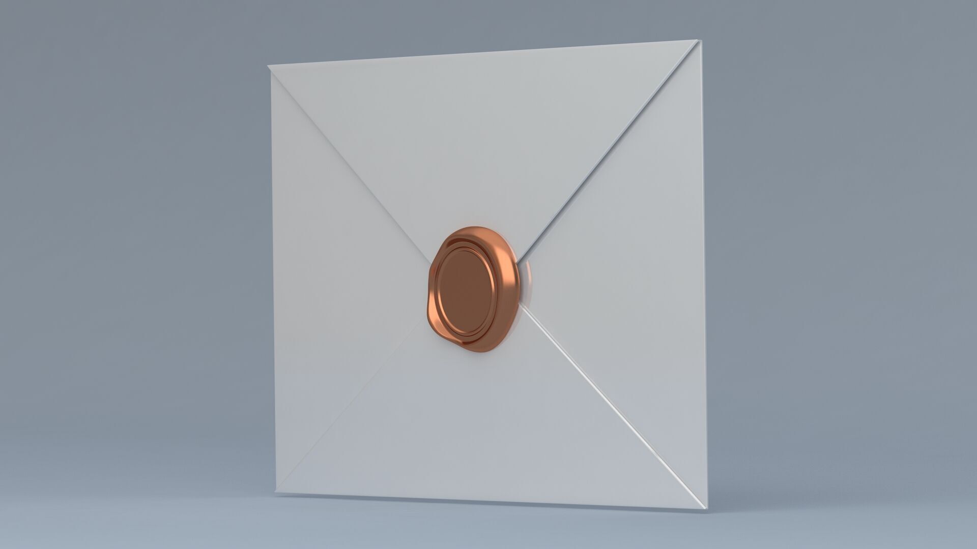 Envelope With Copper Seal 3D model_4