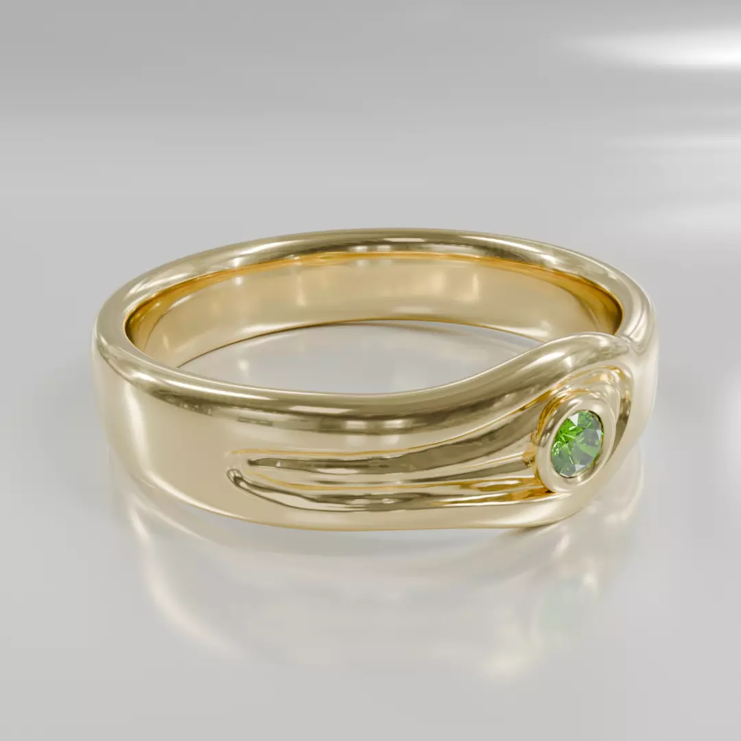 Golden Flow Ring - 3D print ready Free 3D print model Free 3D print model