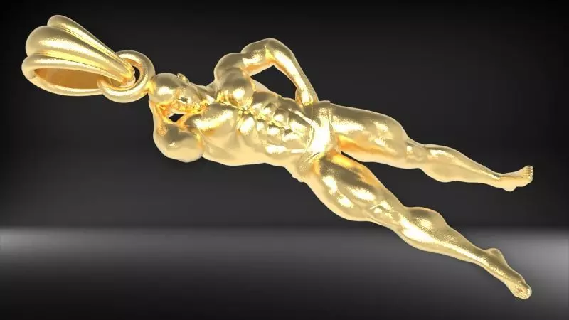 Bodybuilder pendant 3D print model_0